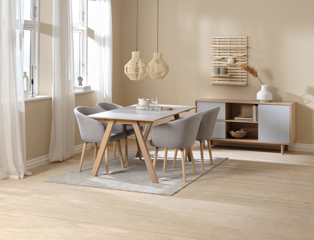 Sideboard EGEBJERG 1 door 2 drawers grey/oak