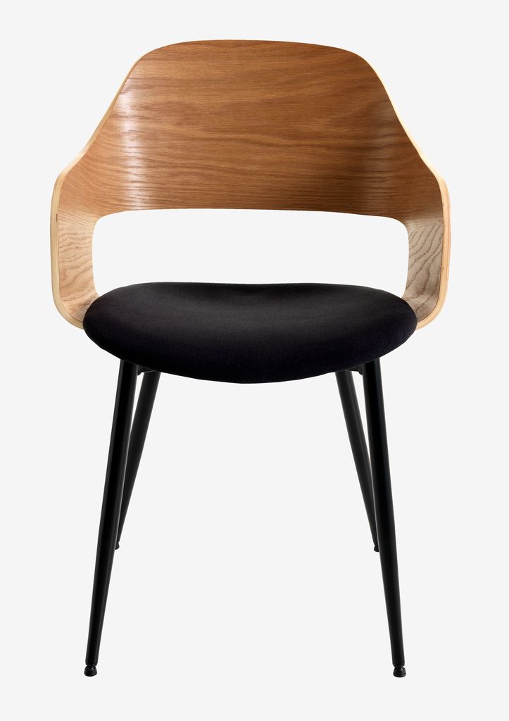 Dining chair HVIDOVRE oak/black fabric