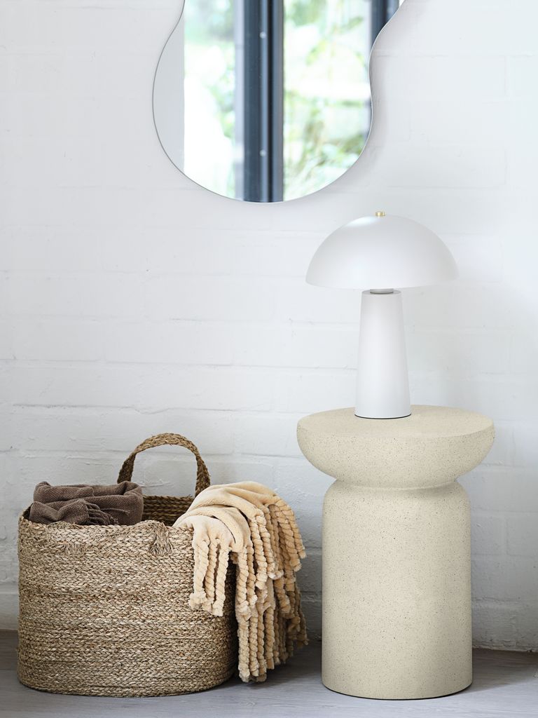 End table LYDUM D34 grey/beige fiberstone