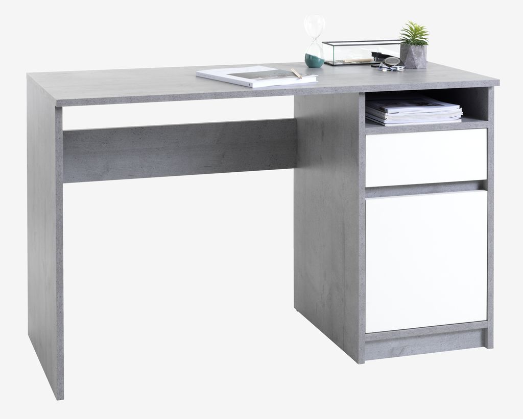Desk BILLUND 54x120 concrete/white