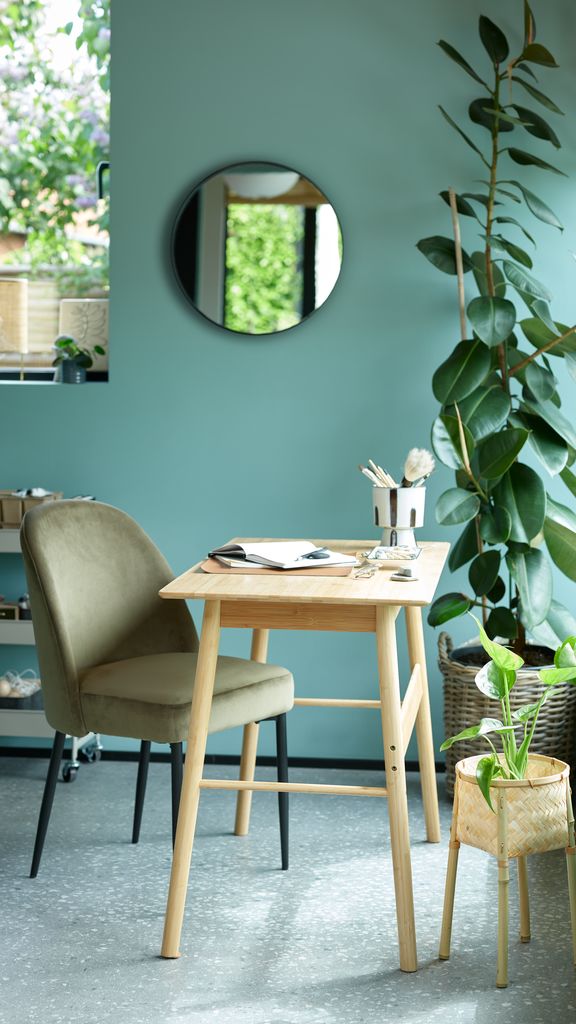 Dining chair VASBY velvet olive/black