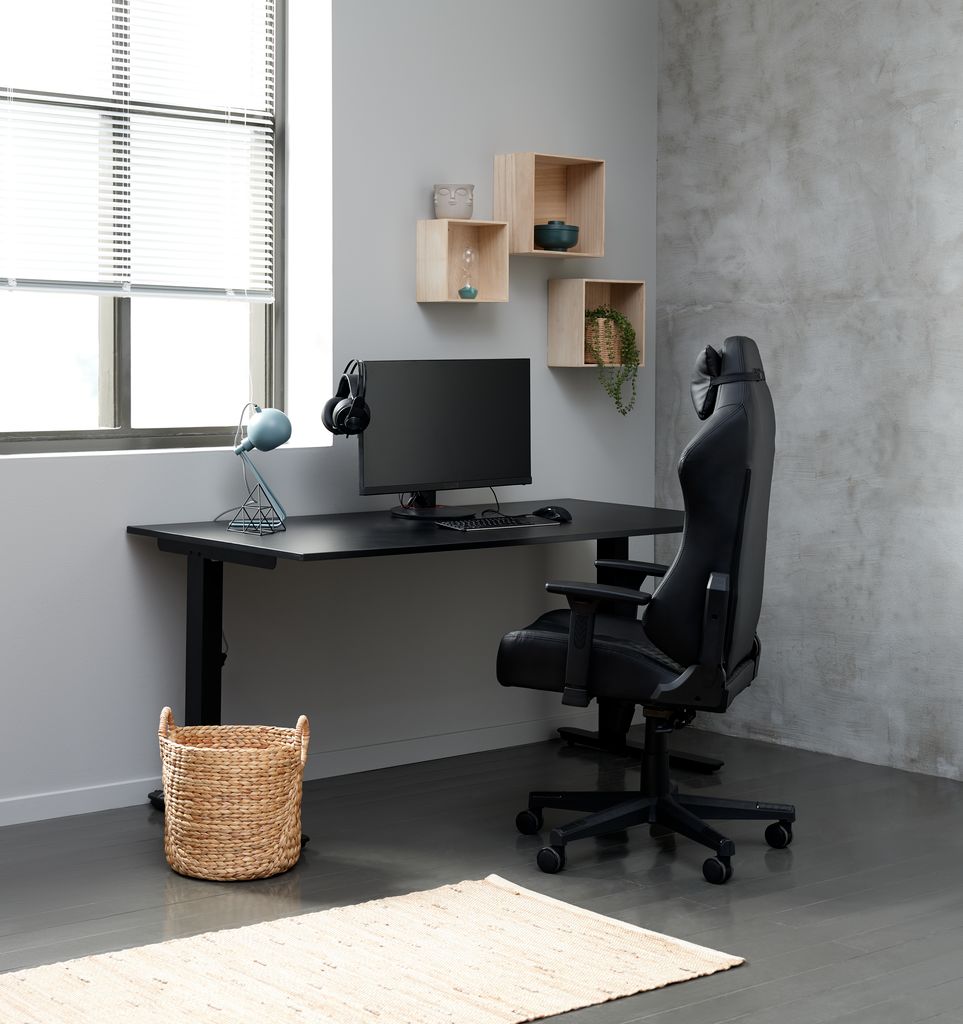 Gaming chair ABILDAA black faux leather