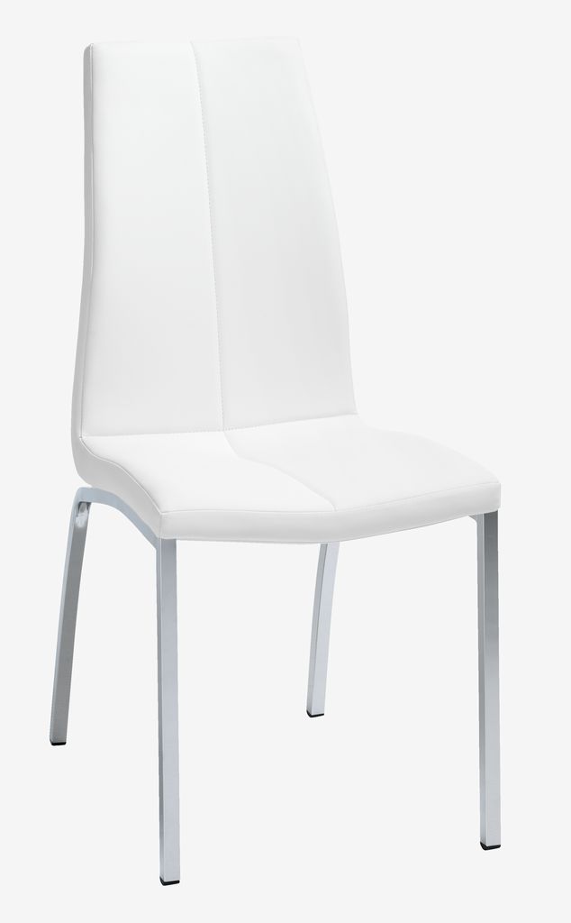 Dining chair HAVNDAL white faux leather/chrome