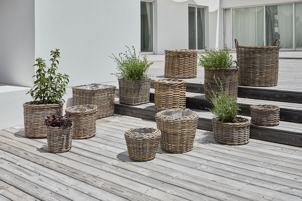 Planter basket RINGTROST D37/32 kubu natural set of 2