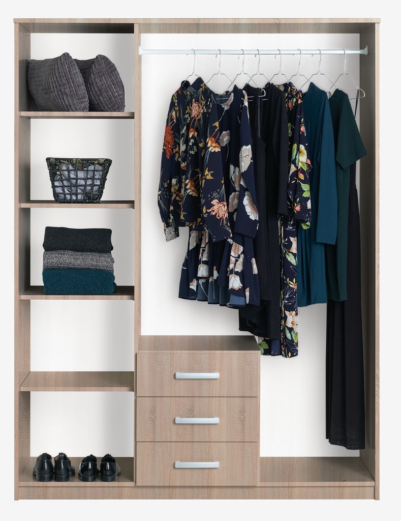 Wardrobe VELLERUP 151x200 combi oak