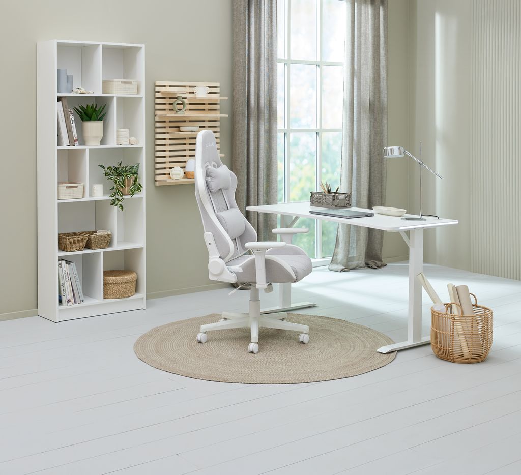Gaming chairu200b NIBE white/beige fabric