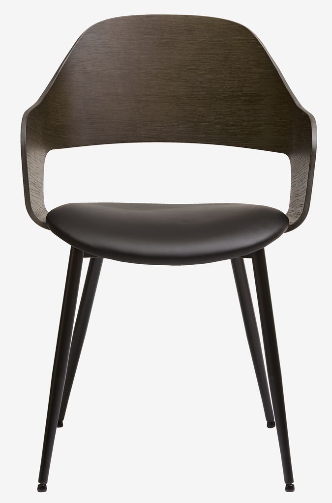 Dining chair HVIDOVRE dark oak/black