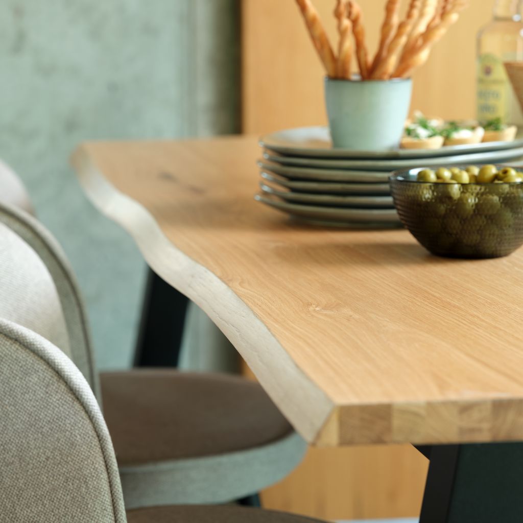 Dining table SKOVLUNDE 90x160 natural oak/black