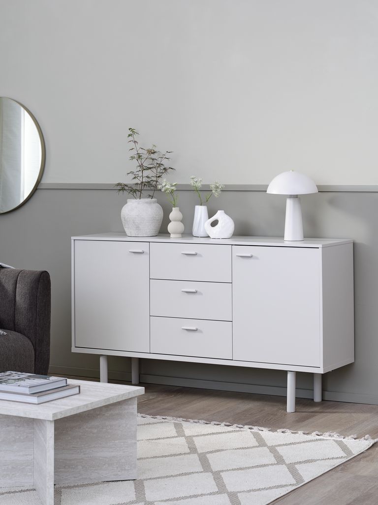 Sideboard BELLELUND 2 doors 3 drawers beige