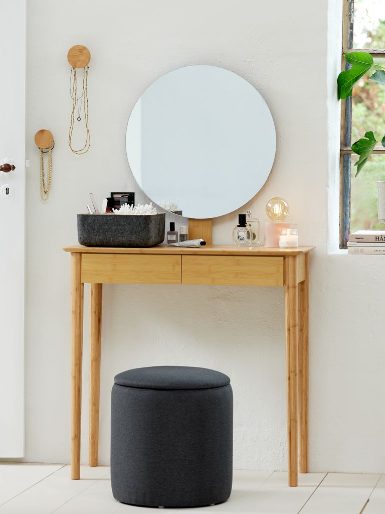 Dressing table SAKSILD w/mirror bamboo