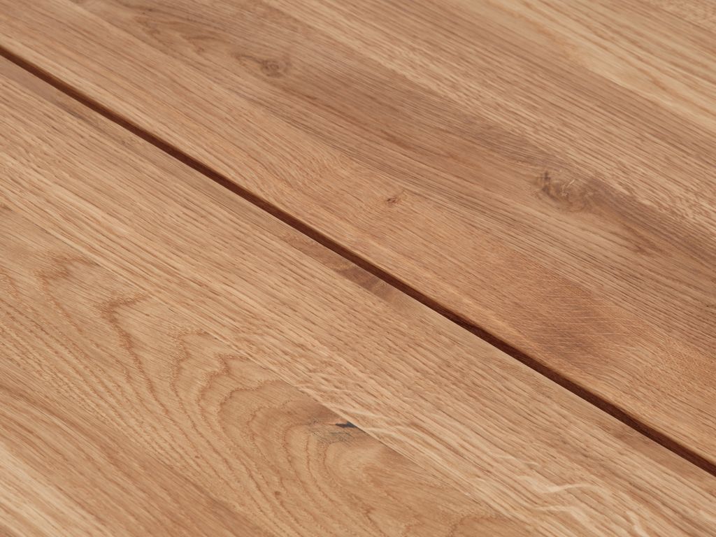 Dining table ROSLEV 95x200 natural oak/black