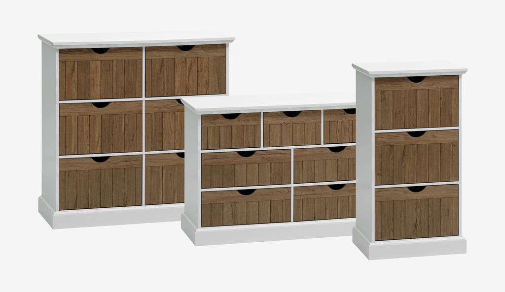 COD OLDEKROG 7 drawers oak/white
