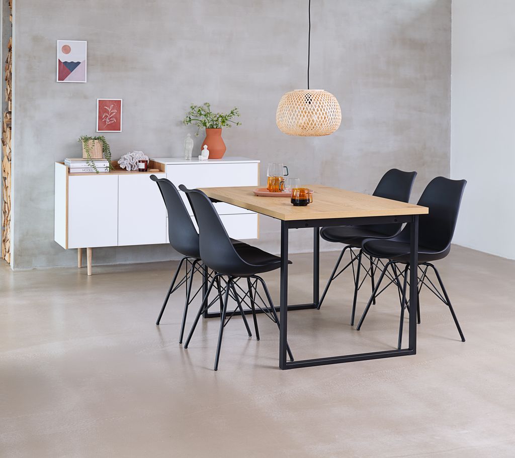 Dining table AABENRAA 80x120 oak colour/black