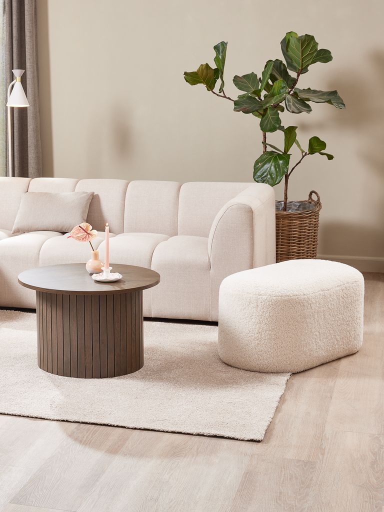 Pouffe OREBO 84x45 off-white teddy