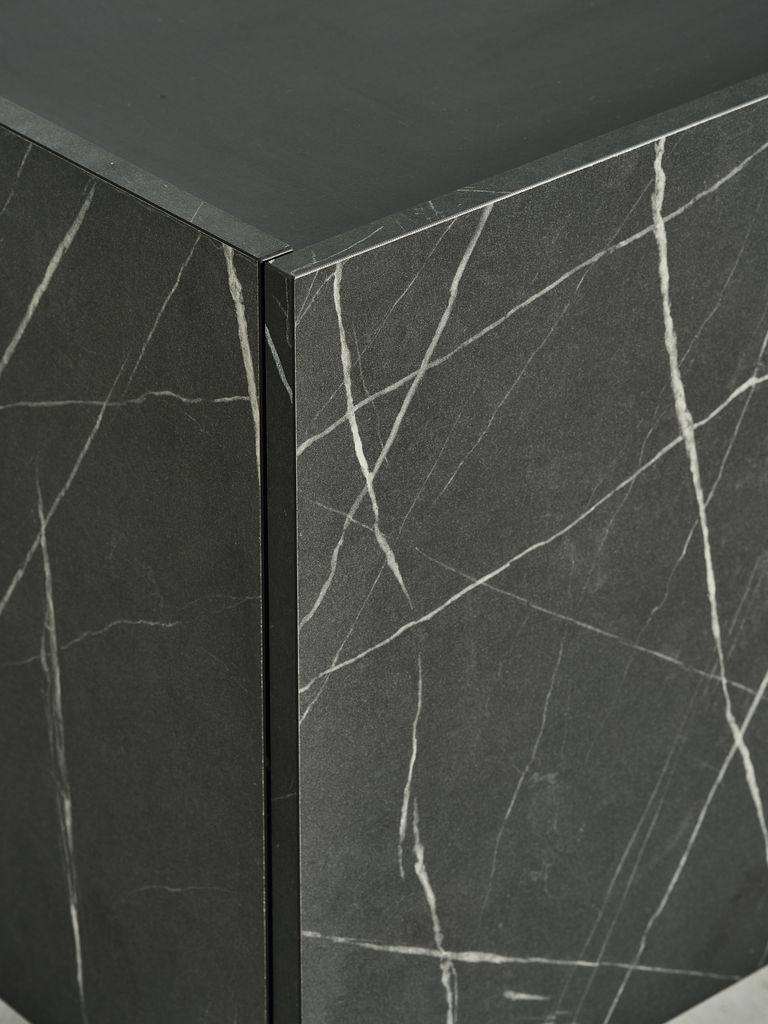 TV bench KRONDAL 2 doors black marble colour