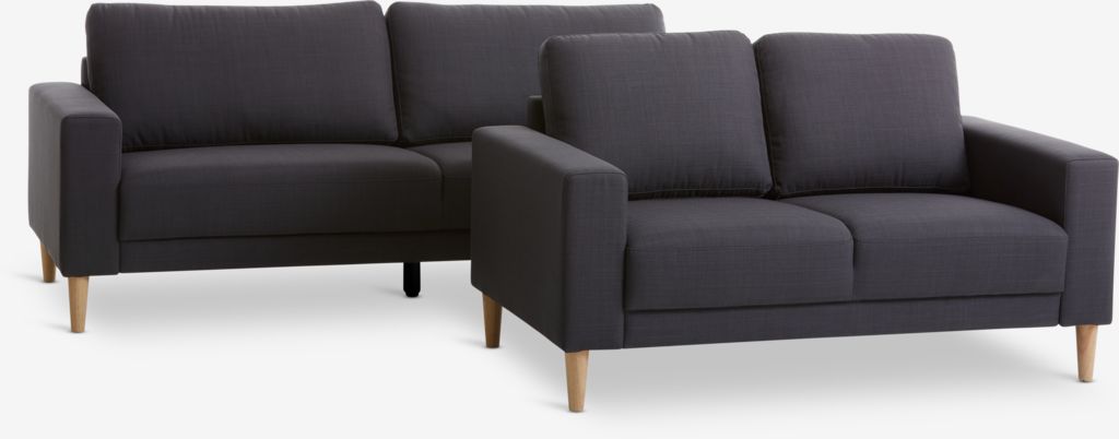 Sofa EGENSE 3 seater dark grey fabric