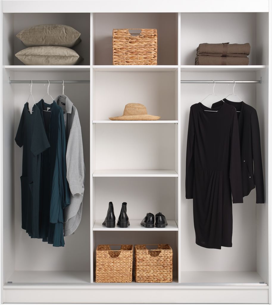 Wardrobe ODDER 179x201 3 sliding doors w/mirror white