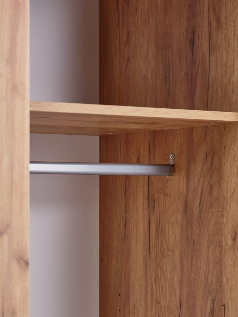 Wardrobe ODDER 120x201 2 sliding doors w/mirror oak