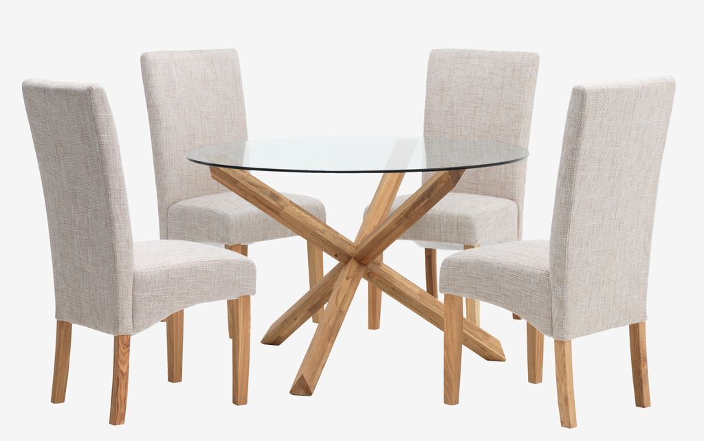 Dining table AGERBY D119 glass/oak