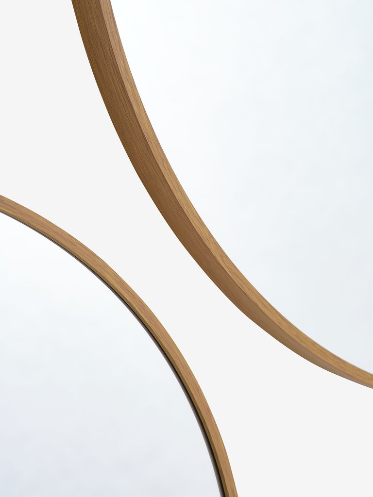 Mirror SANDAGER pack of 3 oak colour