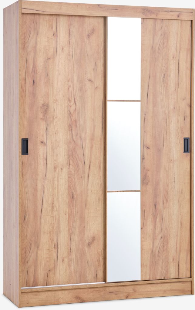 Wardrobe ODDER 120x201 2 sliding doors w/mirror oak