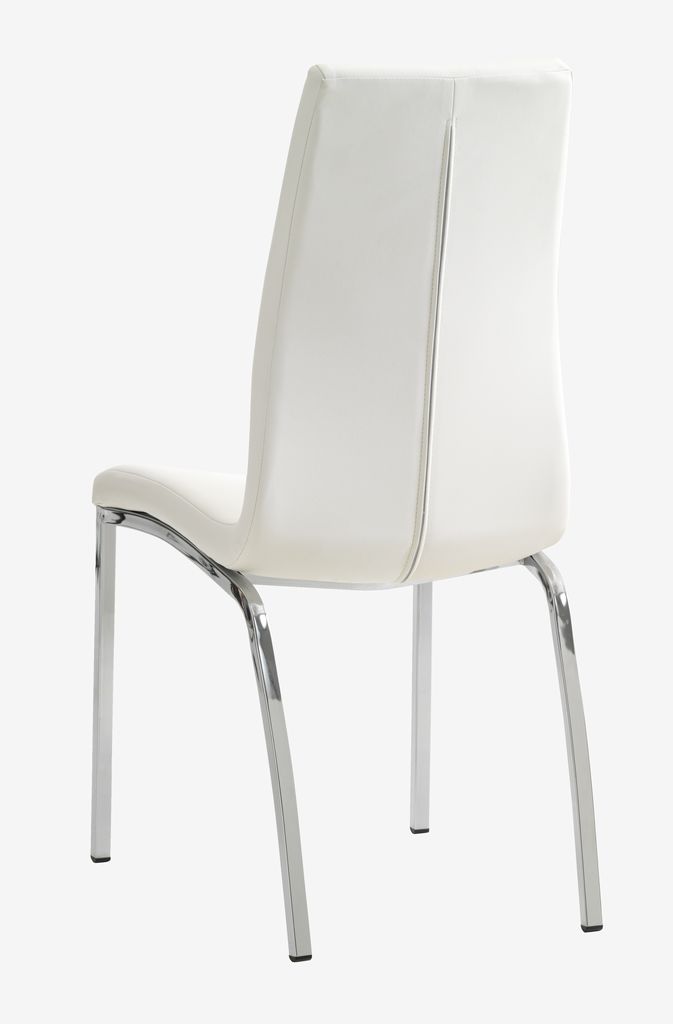Dining chair HAVNDAL white faux leather/chrome