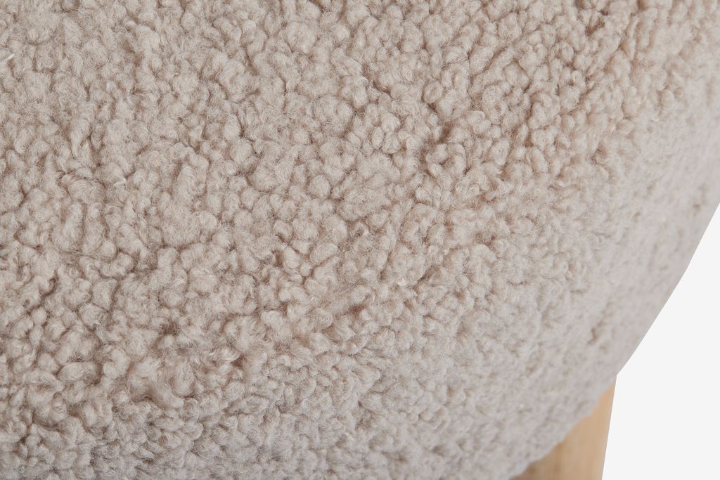 Pouffe RAMSDAL D70 beige teddy/oak colour