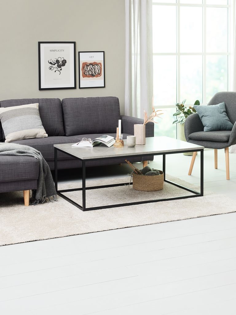 Coffee table DOKKEDAL 75x115 concrete color