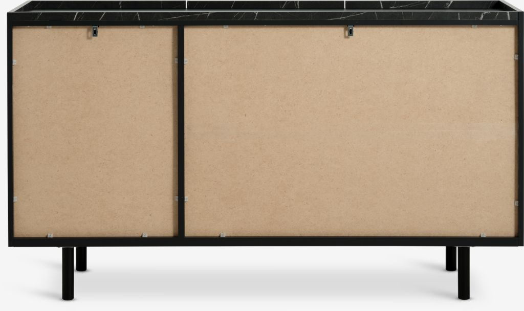 Sideboard KRONDAL 3 doors black/marble colour