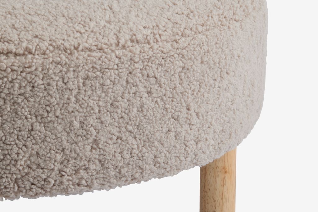 Pouffe RAMSDAL D70 beige teddy/oak colour