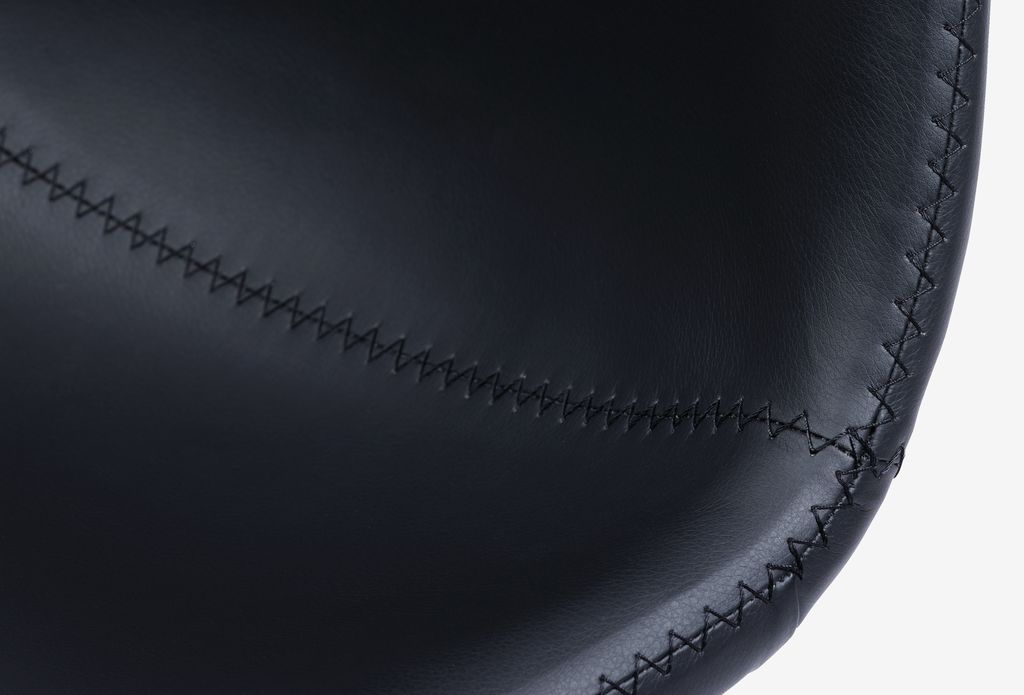 Bar stool BROAGER black faux leather/chrome