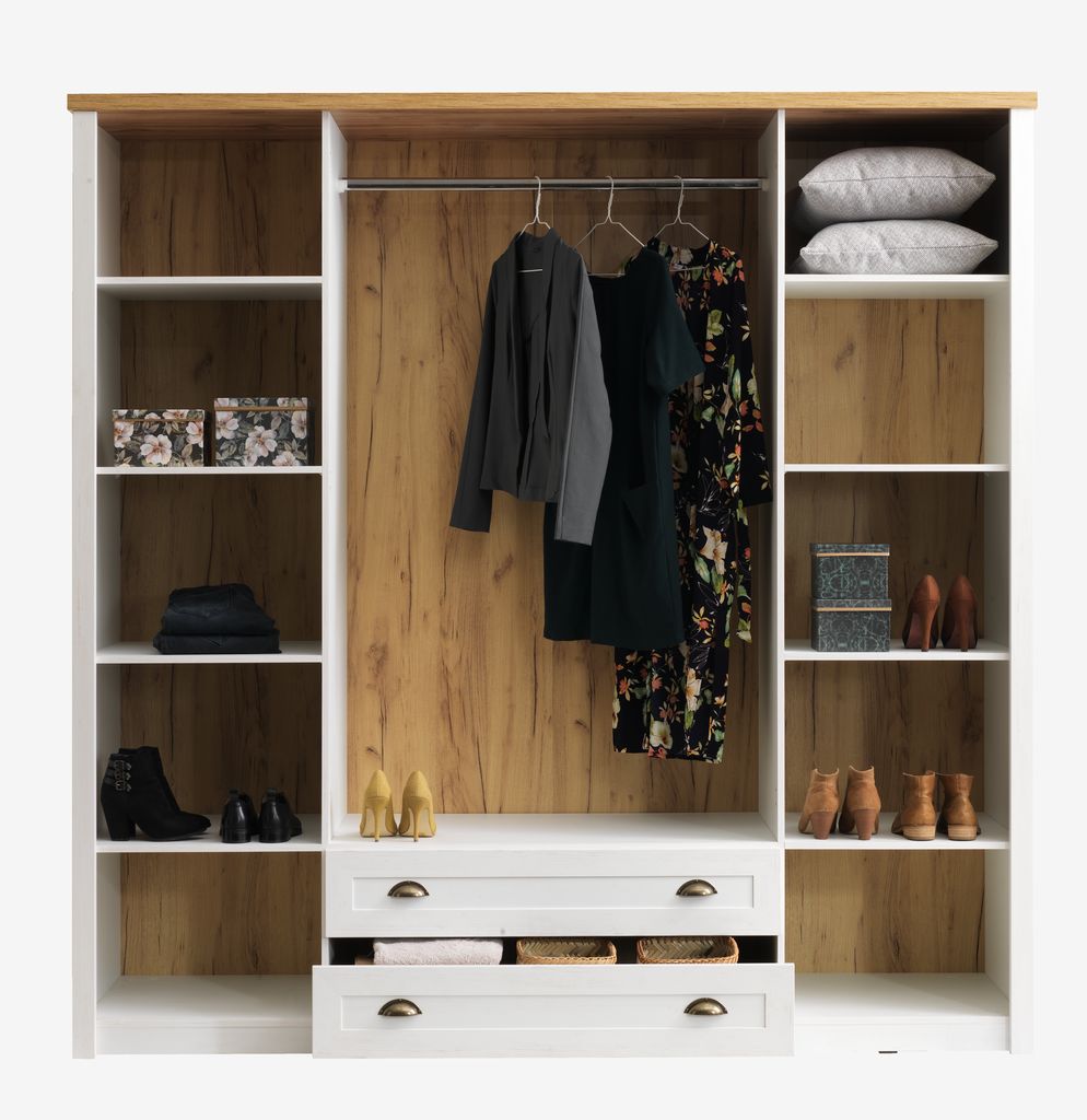 Wardrobe MARKSKEL 212x210 white/oak colour
