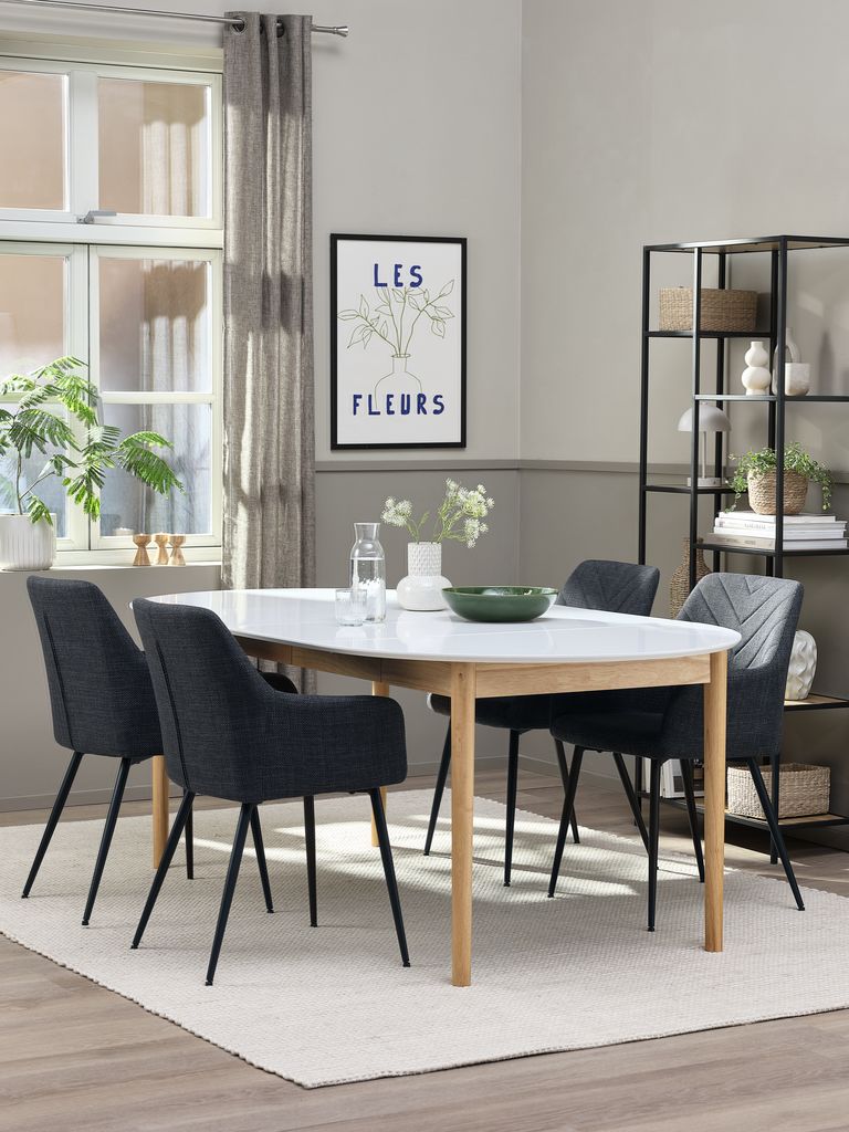 Dining table MARSTRAND 100x200/280 white/natural