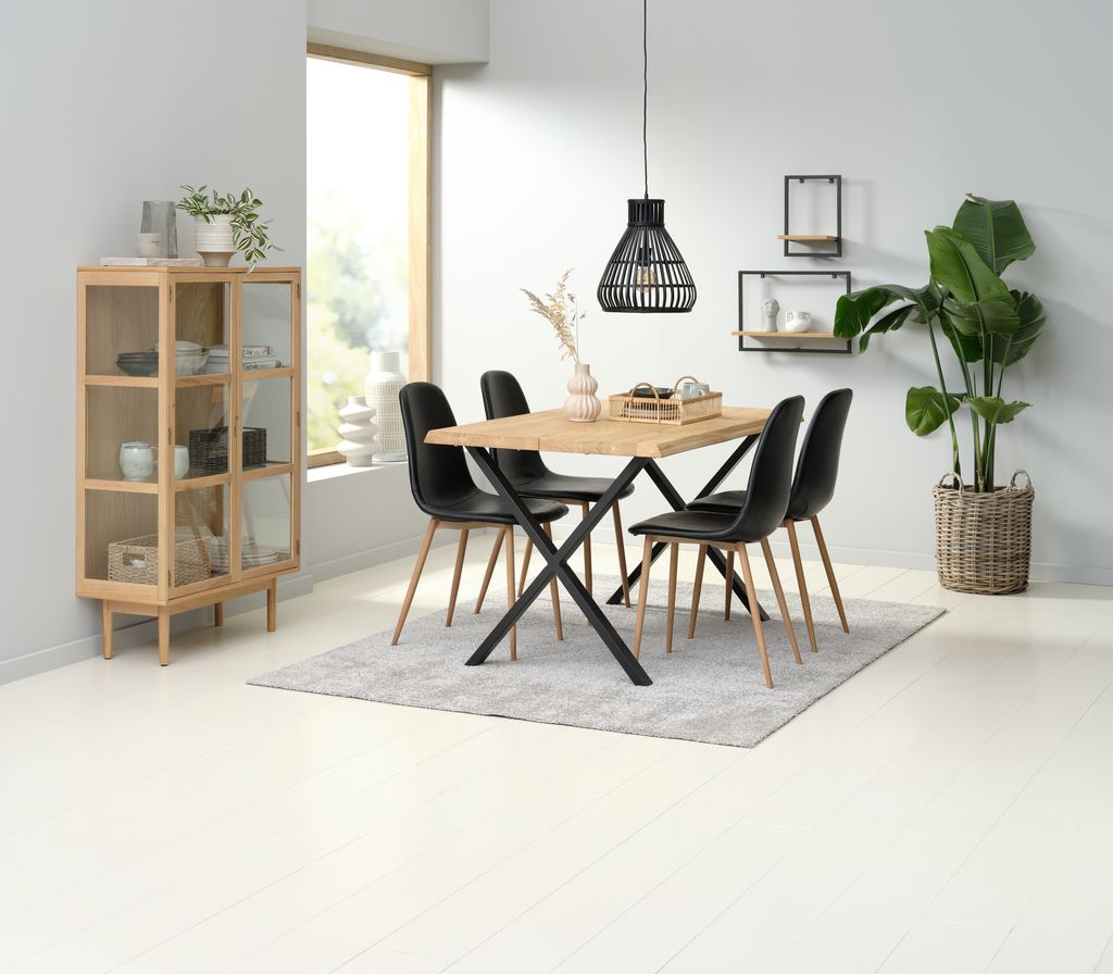 Dining table ROSKILDE/ROSLEV 80x140 natural oak/black