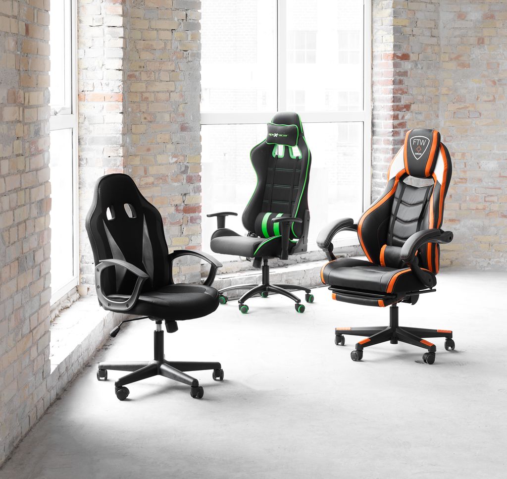 Gaming chair LAMBJERG black mesh/green