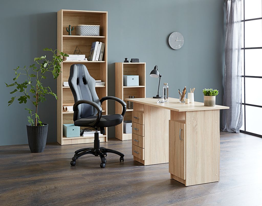 Gaming chair AGGESTRUP grey faux leather/black mesh