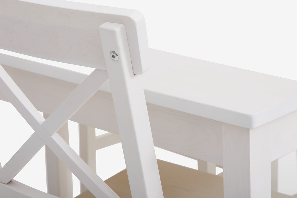 EJBY L118 table white + 4 EJBY chairs white