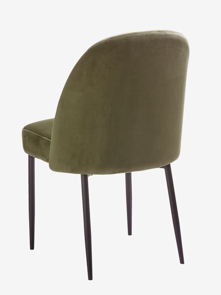 Dining chair VASBY velvet olive/black