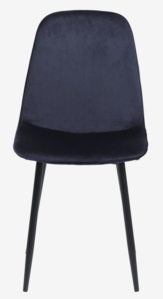 Dining chair BISTRUP velvet dark blue/black