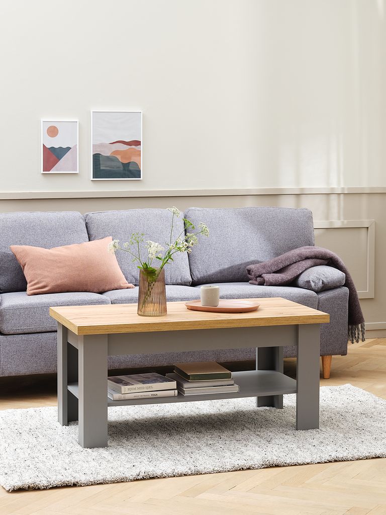 Coffee table MARKSKEL 60x110 grey/oak