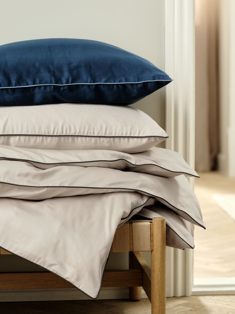 Sateen duvet cover set SANNA Double dark blue