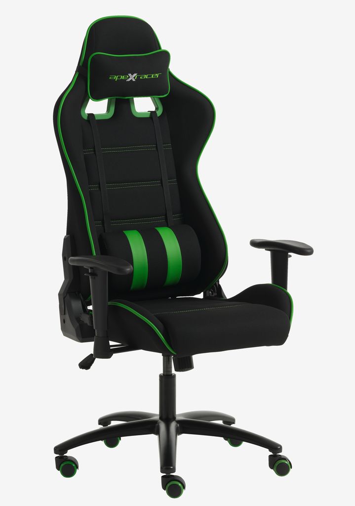 Gaming chair LAMBJERG black mesh/green