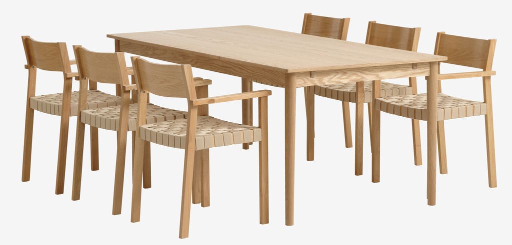 MARSTRUP L190/280 table oak + 4 VADEHAVET chairs oak