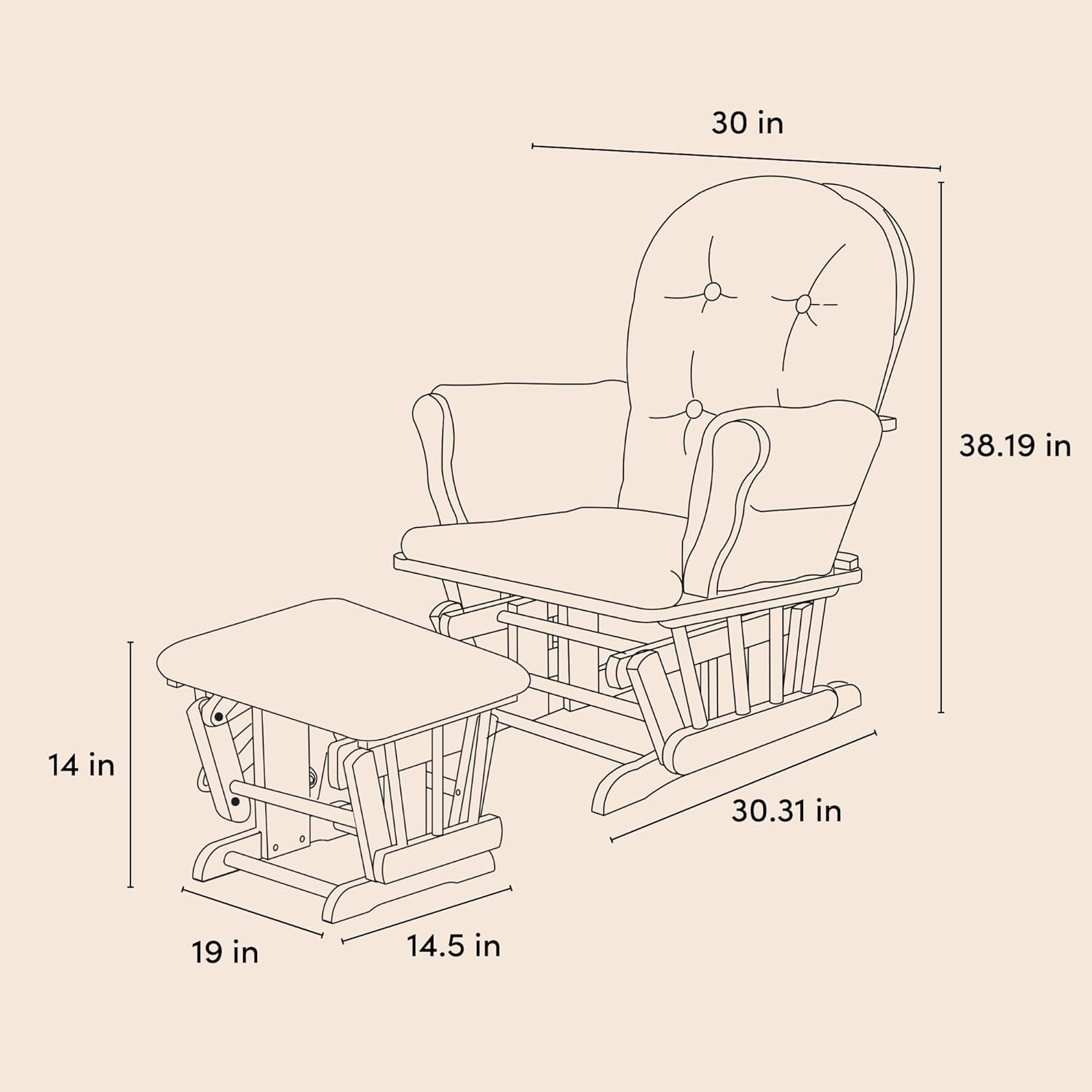 Advanced circular glider and the GREENGUARD Gold Certified baby glider. Made of solid wood, with smooth sliding baby seat and footrest. Award-winning