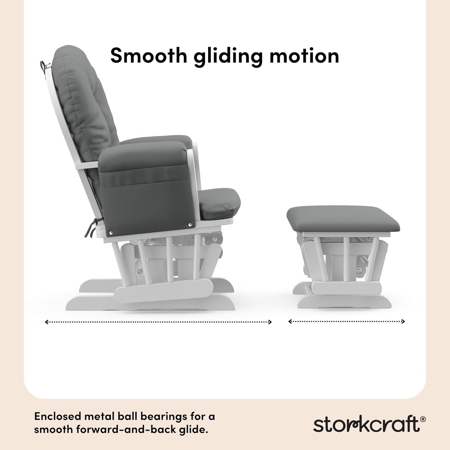 Advanced circular glider and the GREENGUARD Gold Certified baby glider. Made of solid wood, with smooth sliding baby seat and footrest. Award-winning