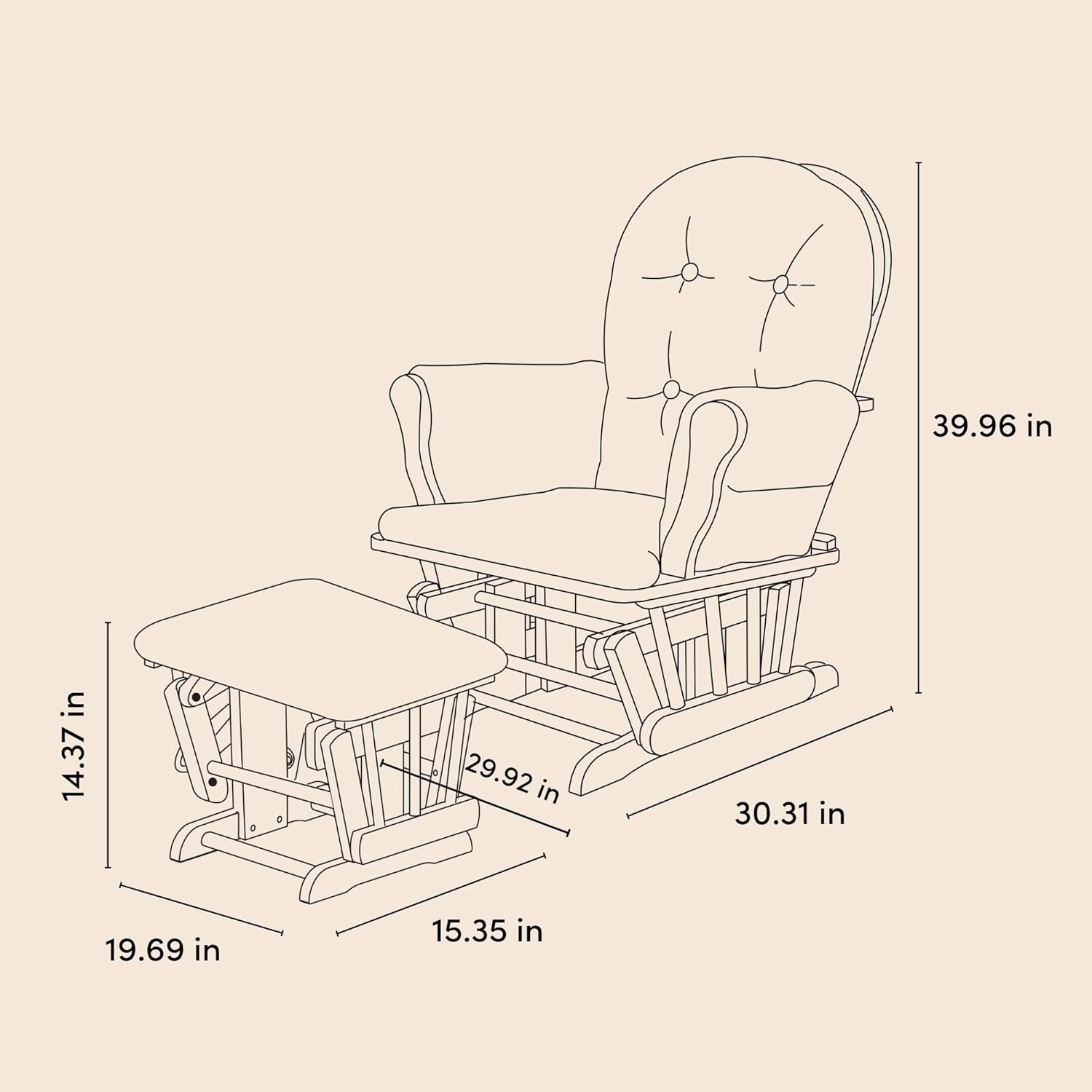 Advanced circular glider and the GREENGUARD Gold Certified baby glider. Made of solid wood, with smooth sliding baby seat and footrest. Award-winning