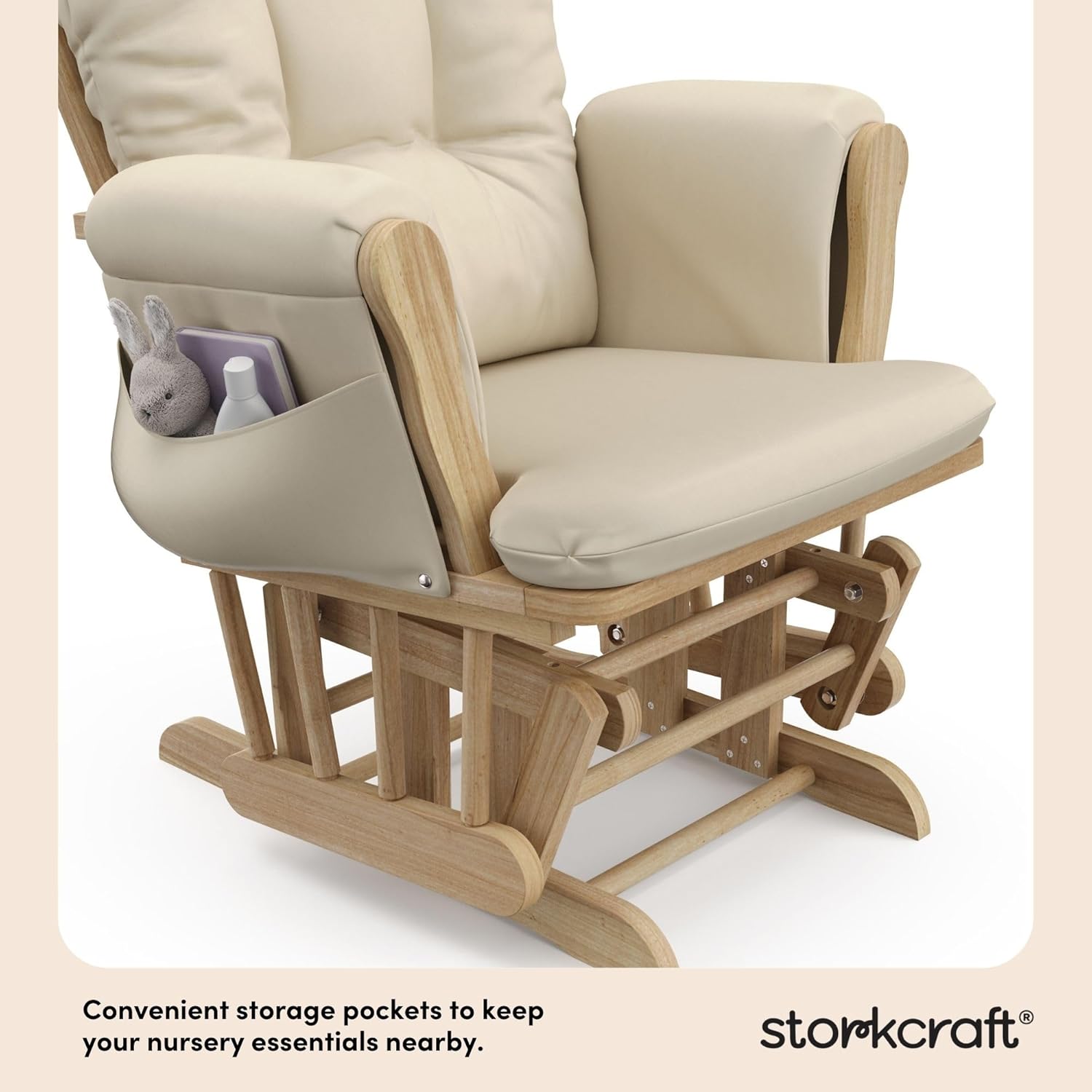 Advanced circular glider and the GREENGUARD Gold Certified baby glider. Made of solid wood, with smooth sliding baby seat and footrest. Award-winning