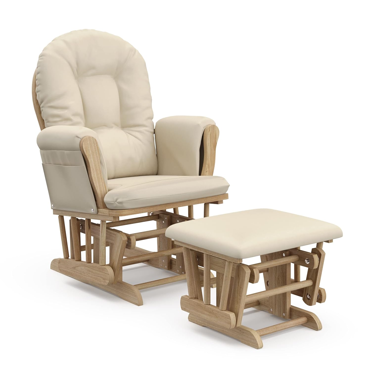 Advanced circular glider and the GREENGUARD Gold Certified baby glider. Made of solid wood, with smooth sliding baby seat and footrest. Award-winning