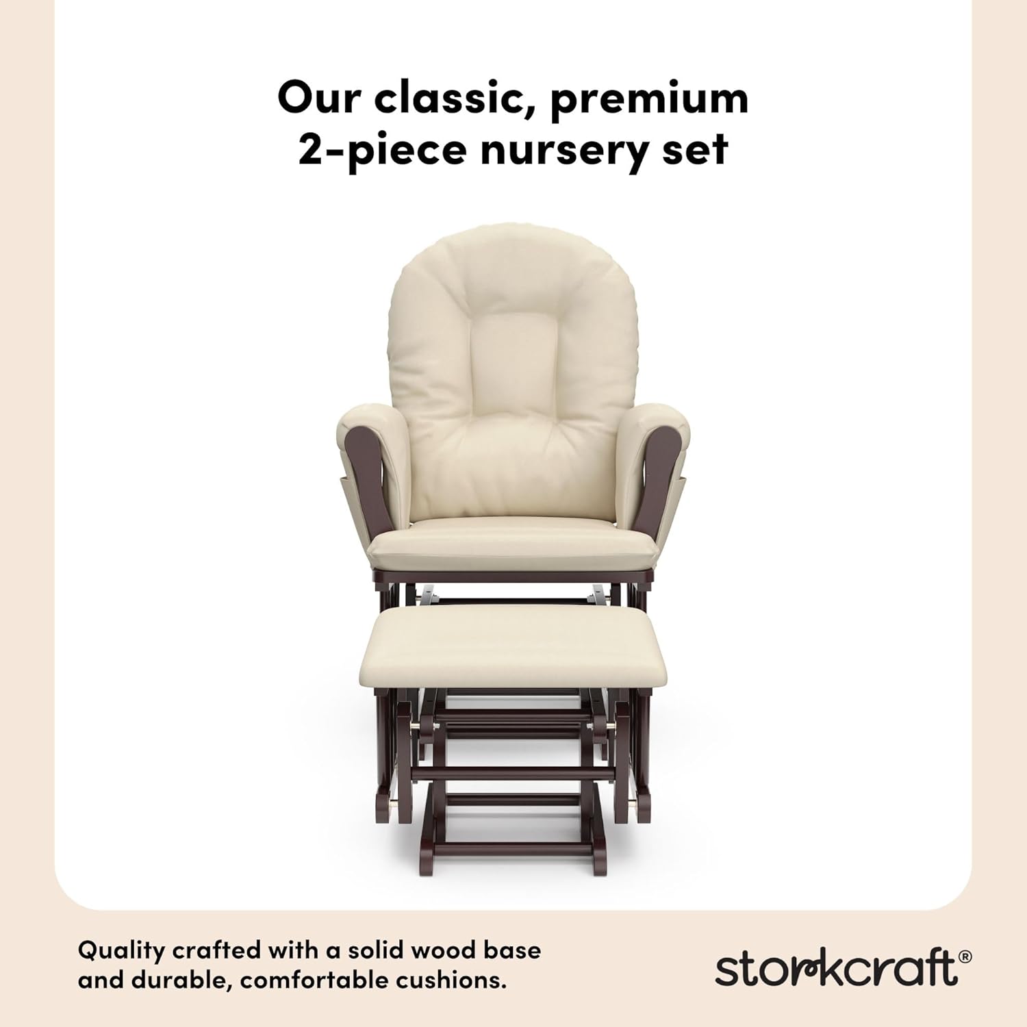 Advanced circular glider and the GREENGUARD Gold Certified baby glider. Made of solid wood, with smooth sliding baby seat and footrest. Award-winning