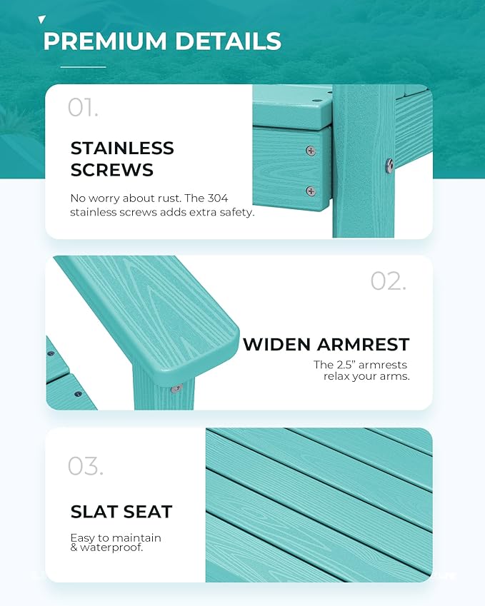 SERWALL 7-piece outdoor patio dining set, outdoor HDPE dining furniture set with umbrella holes and a hollow tabletop and 6 chairs